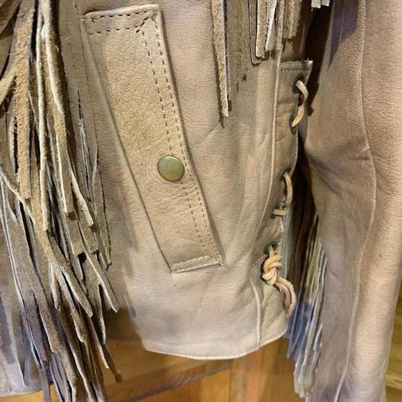 Vintage JAMIN LEATHER Fringe Motorcycle Jacket - Picture 6 of 12
